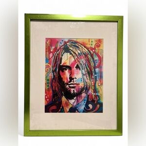 Kurt Cobain Pop Art Framed Print 21.5x17.5 Colorful Nirvana Wall Decor